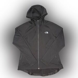 The North Face Women’s Full-Zip Waffle-Knit Hooded Jacket – Black, Size Large